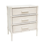 Burrow 3 Drawer bedside chest in white wash, full view
