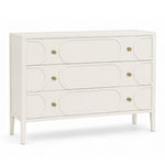 Halcyon Chest of Drawers in soft ivory with brass hardware, full view