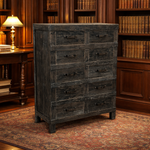 Blackwash Recycled Elm 10 Drawer Chest of Drawers