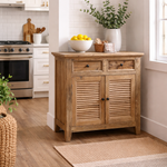 Recycled Elm Louvre 2 Door 2 Drawer Cabinet