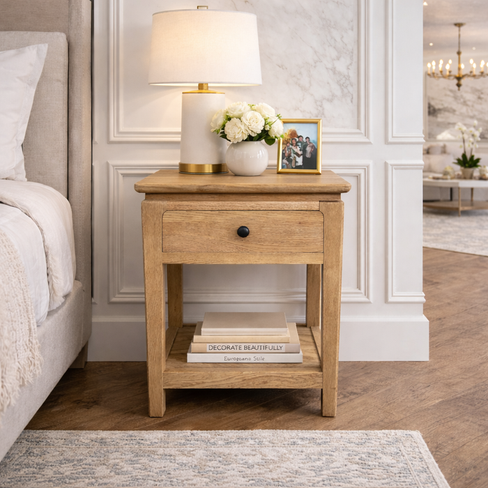 Crown 1-Drawer 1-Shelf Bedside Storage