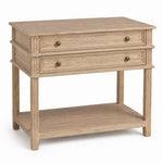 Maine Large Bedside in natural mango wood, full view