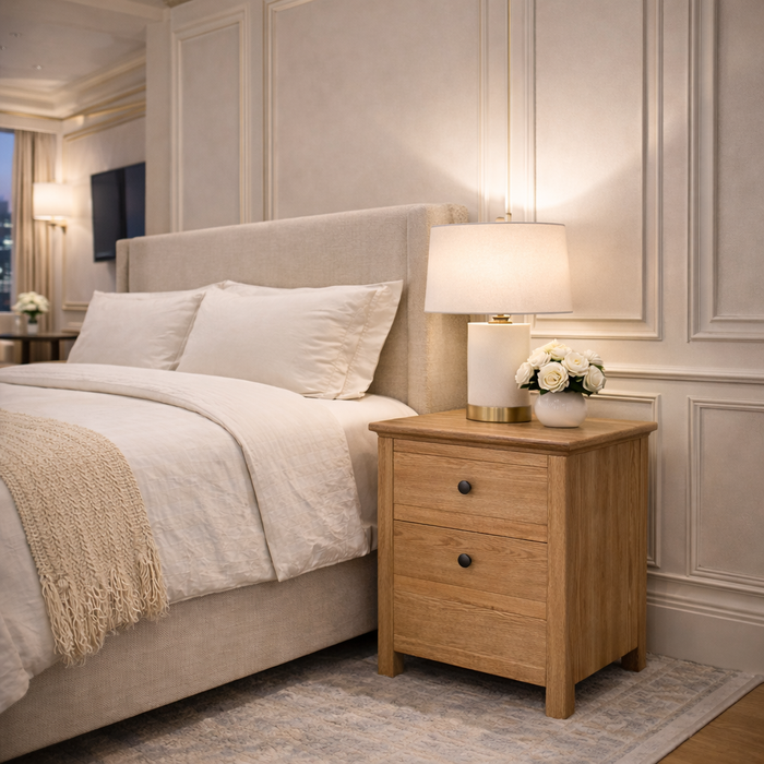 Crown 2-Drawer Bedside Table