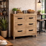 Recycled Elm 6 Drawer Chest of Drawers