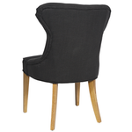 Haven Buttonback Dining Chair in charcoal, detail of button tufting