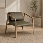 Haven Leather Armchair styled in a living room setting