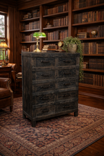 Blackwash Recycled Elm 10 Drawer Chest of Drawers