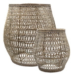 Pavillion Valenti Lanterns Set/2 in natural rattan, full view