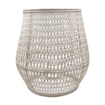 Pavillion Valenti Lantern in white wash, detail of rattan weave