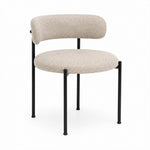 Soho Dining Chair with black frame and natural upholstery, full view