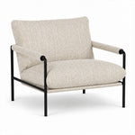 Soho Armchair with black frame and natural upholstery, full view