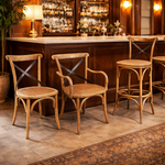 Industrial Crossback Chair Carver Barstool