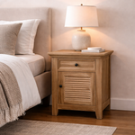 Recycled Elm Louvre Bedside Cabinet
