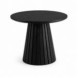 Flint Side Table in black acacia, full view
