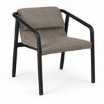 Flint Dining Chair in black mango wood with natural upholstery, full view