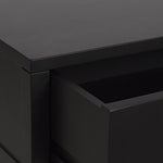 Arco Large Bedside Table in black, detail of cut-out handle