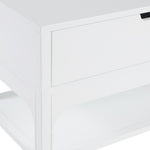 Arco Large Bedside Table in white, drawer detail