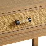 Chiltern Side Table detail of woven rattan panel