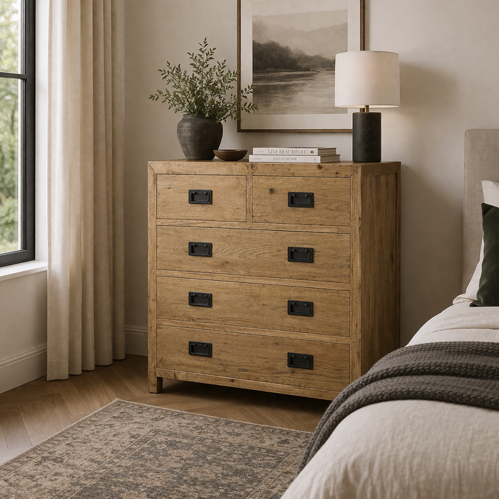 5 Drawer Oak Chest of Drawers