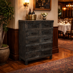 Blackwash Recycled Elm 10 Drawer Chest of Drawers
