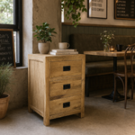 3 Drawer Oak Bedside Table