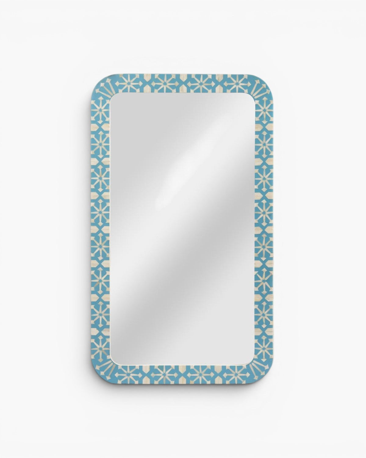 Adina Bone Inlay Mirror Aqua/White