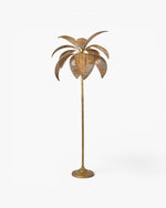 Bali Brass & Rattan Floor Lamp