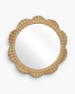 Belle Rattan Scallop Round Mirror