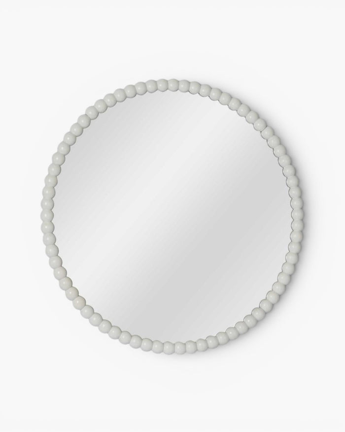 Bobbin Round Mirror White 90cm
