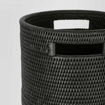 Paume Rattan Tall Basket Black