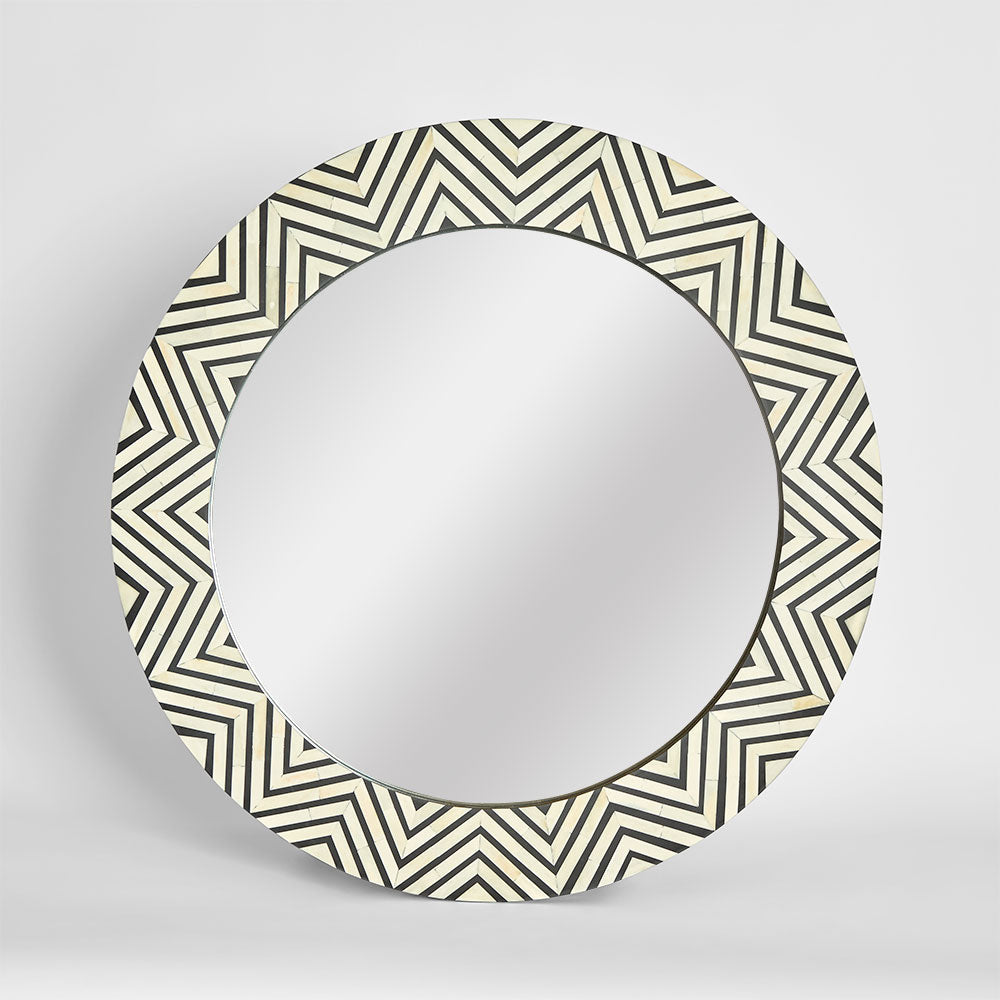 Zola Bone Inlay Mirror Black & White