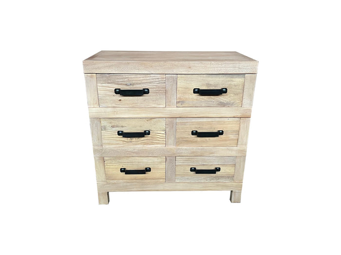 Recycled Elm 6 Drawer Chest of Drawers