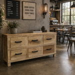 Recycled Elm 6-Drawer Sideboard 148cm – styled setting