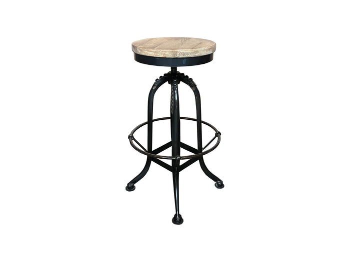 Recycled Elm and Iron Stool