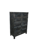 Blackwash Recycled Elm 10 Drawer Chest of Drawers