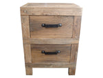 Recycled Elm Bedside Tables with Iron Handles