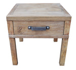 Industrial Iron Recycled Elm 1-Drawer Lamp Table 55cm – detail