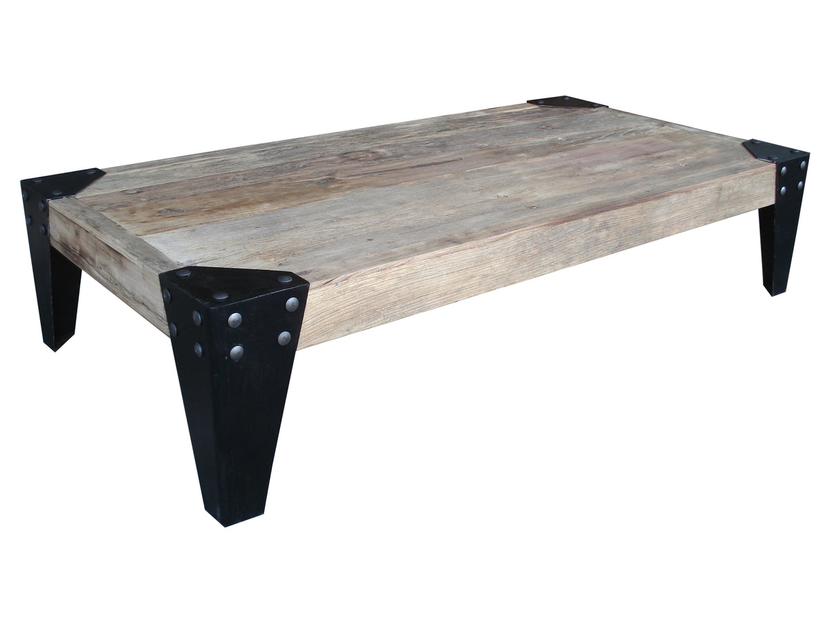 Recycled Elm and Iron Legs Coffee Table