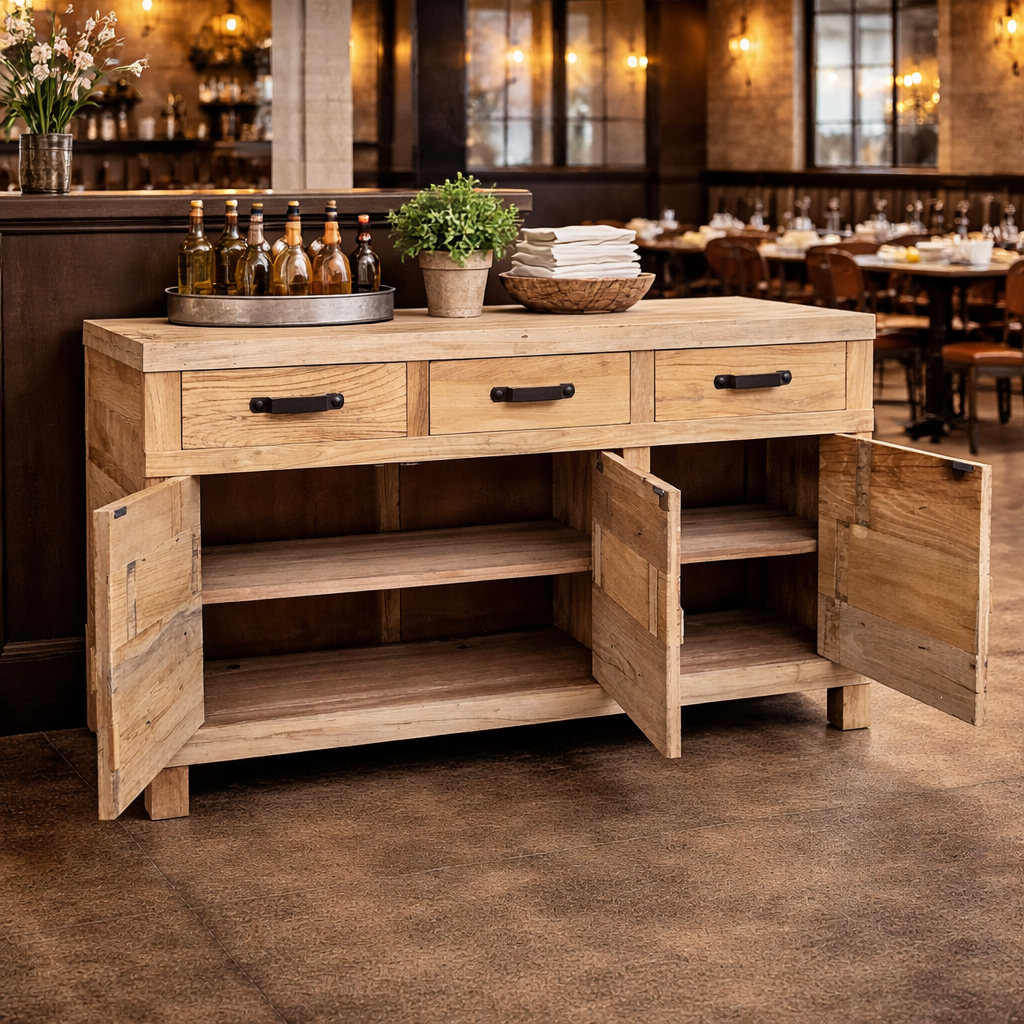 Recycled Elm 3-Door 3-Drawer Sideboard 160cm