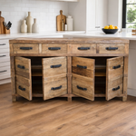 Recycled Elm 4-Door 4-Drawer Sideboard 180cm – styled setting