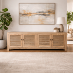 Louvre Recycled Elm 4-Door Entertainment Unit 200cm – styled setting