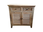 Recycled Elm Louvre 2 Door 2 Drawer Cabinet