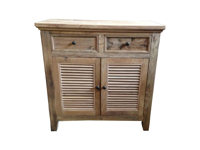 Recycled Elm Louvre 2 Door 2 Drawer Cabinet