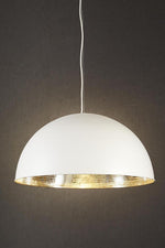 Alfresco Dome Ceiling Pendant White and Silver