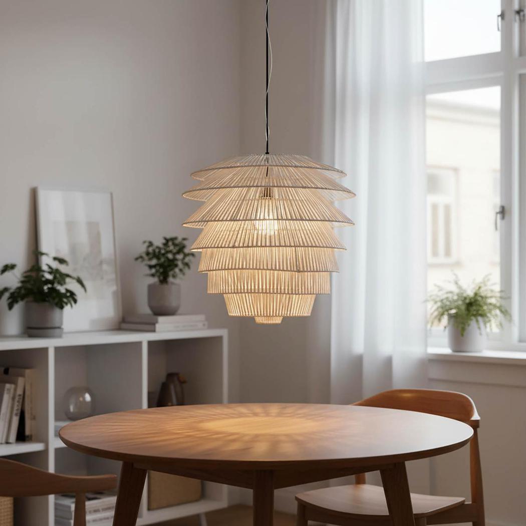 Saba Rattan Ceiling Pendant White