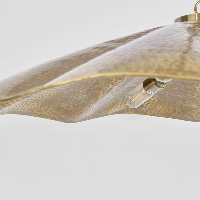 Melville Ceiling Pendant Hammered Large Antique Brass