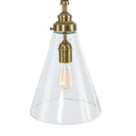 Gadsden Ceiling Pendant Small Brass with Clear Glass