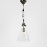 Gadsden Ceiling Pendant Small Silver with Clear Glass
