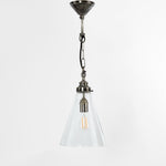 Gadsden Ceiling Pendant Small Silver with Clear Glass