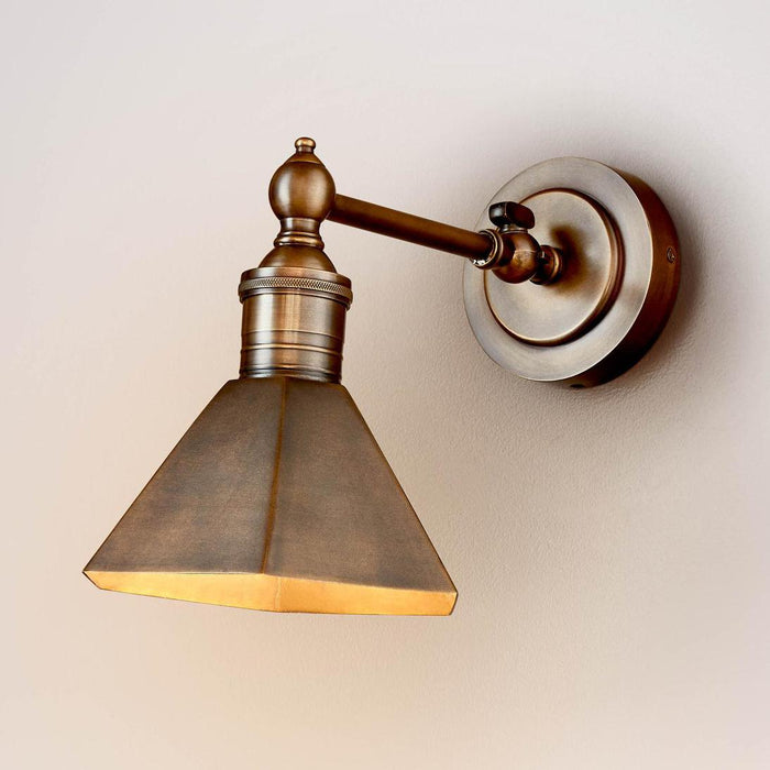 Mayfair Wall Light With Metal Shade Antique